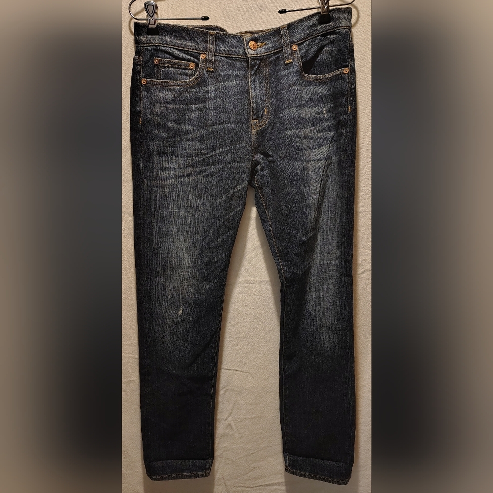 J Crew Point Sur Denim X-Rocker Boyfriend Iris Cotton Cashmere Jeans SZ 27 NWT